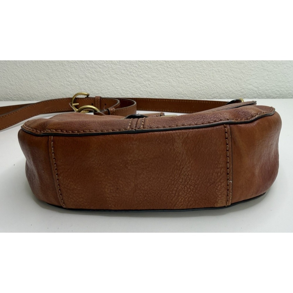 Frye Women's Chestnut Purse Cross Body Leather Ring Detail - Picture 9 of 15